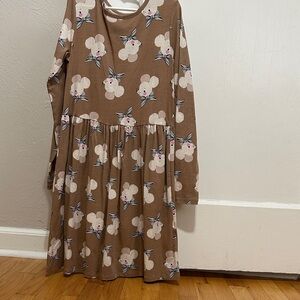 Adorable Brown Kids Dress with Bear Print